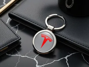 Tesla Porte-clés Sur Mesure Logo Métal Premium